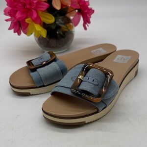 DV Dolce Vita Denim Blue Slide Sandals Size 9